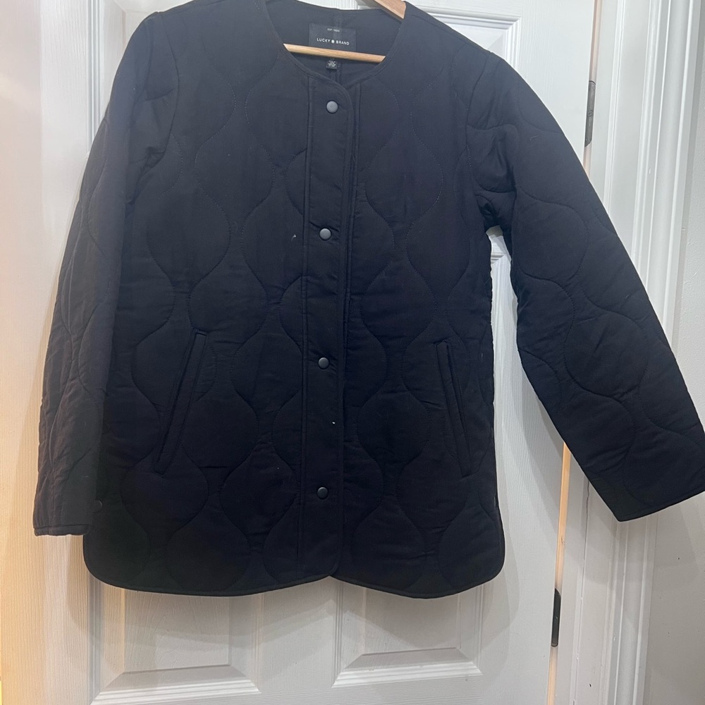 Lucky Brand Black Quilted new without tags oversized Jacket size S